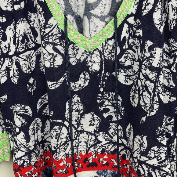 Custo Barcelona Navy and Red Leaf Print Sweater - L - Picture 4 of 12
